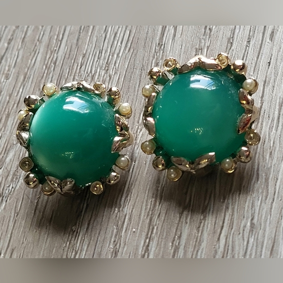 Gorgeous green moonstone earrings - Picture 8 of 11